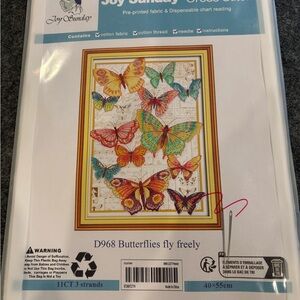 Joy Sunday Cross Stitch Kit #D968 Butterflies fly freely New